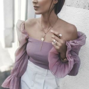 BLOGGERS FAV ZARA CONTRASTING ORGANZA TOP
